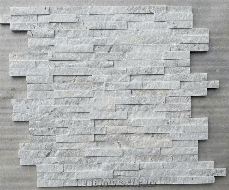 Milky White Marble Stone Veneer Panel Waterfall Thin
