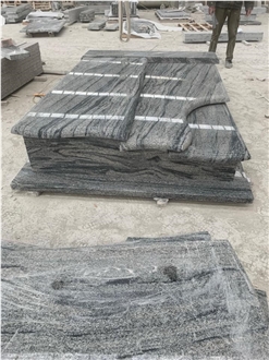 China Juparana Grey Polished Granite Double Monument
