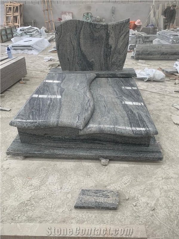China Juparana Grey Polished Granite Double Monument