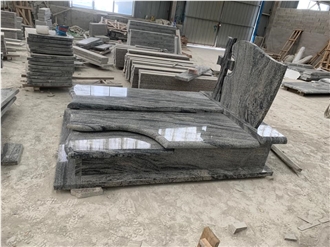China Juparana Grey Polished Granite Double Monument