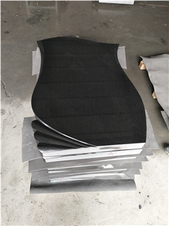 High-Gloss Polished Shanxi Black Granite  Headstone