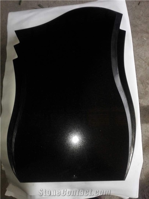 High-Gloss Polished Shanxi Black Granite  Headstone