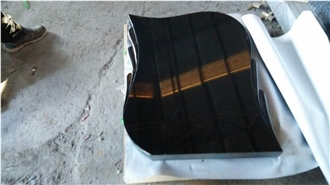 High-Gloss Polished Shanxi Black Granite  Headstone