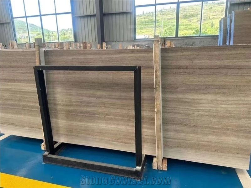China Factory Wood Grain Gray Marble Slab  Pattern