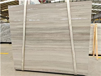 China Factory Wood Grain Gray Marble Slab  Pattern