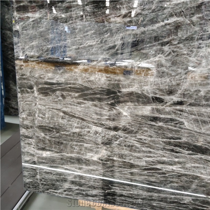 Kungfu Stone Black Ice Flower Marble Slabs Supply