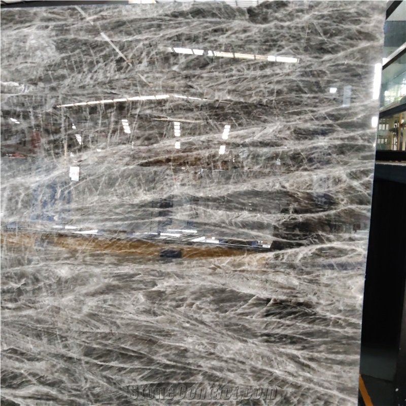 Kungfu Stone Black Ice Flower Marble Slabs Supply