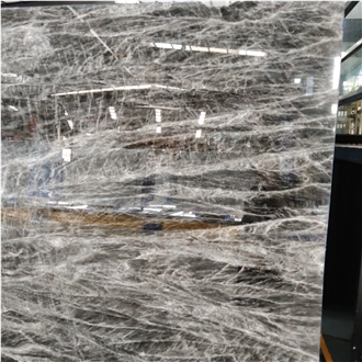 Kungfu Stone Black Ice Flower Marble Slabs Supply
