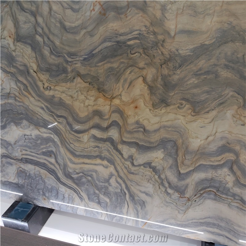 Kungfu Stone Explosion Blue Fusion Quartzite Slabs