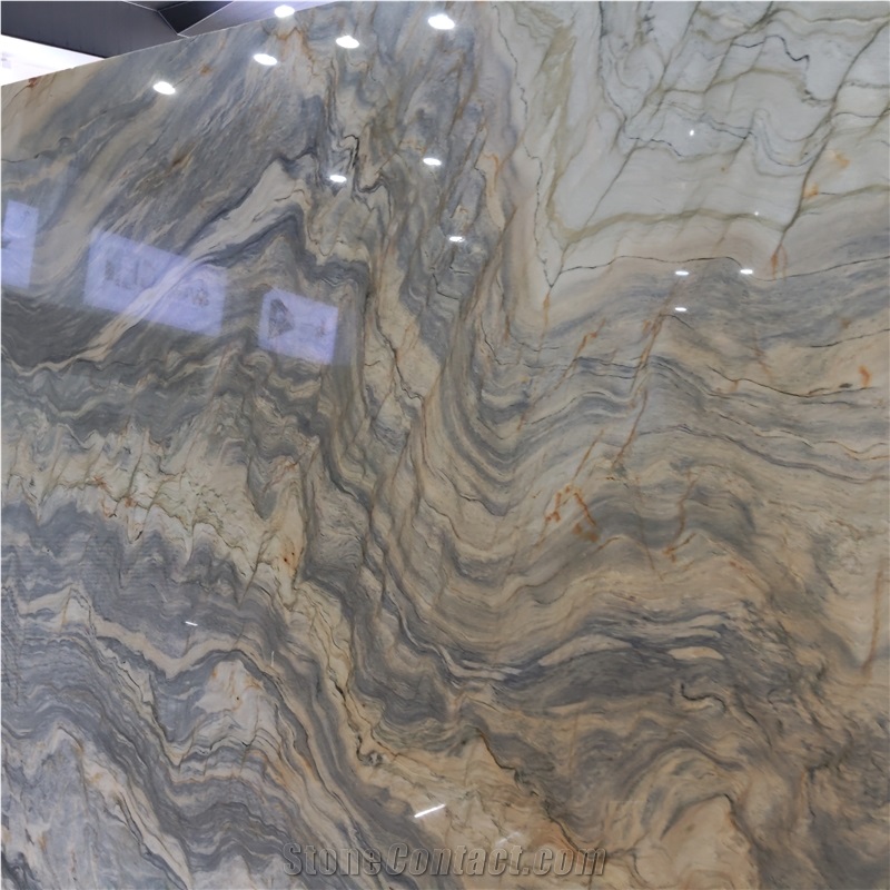 Kungfu Stone Explosion Blue Fusion Quartzite Slabs