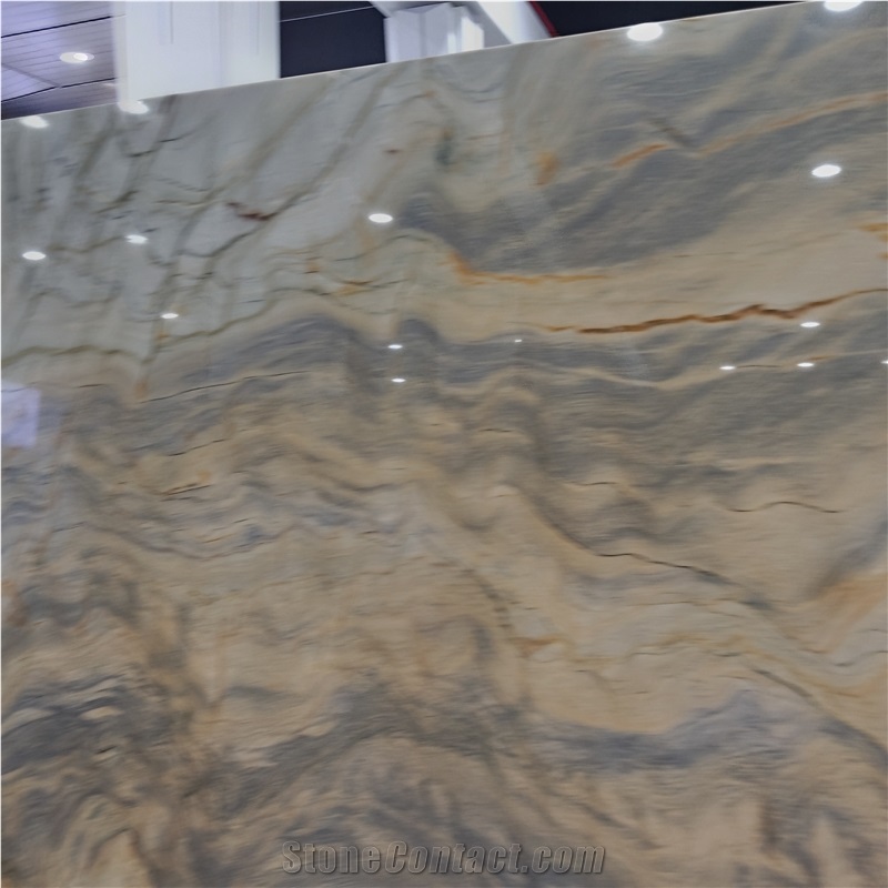 Kungfu Stone Explosion Blue Fusion Quartzite Slabs