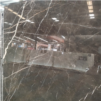 Kungfu Stone Gold Inlaid With Jade Brown Marble Slabs