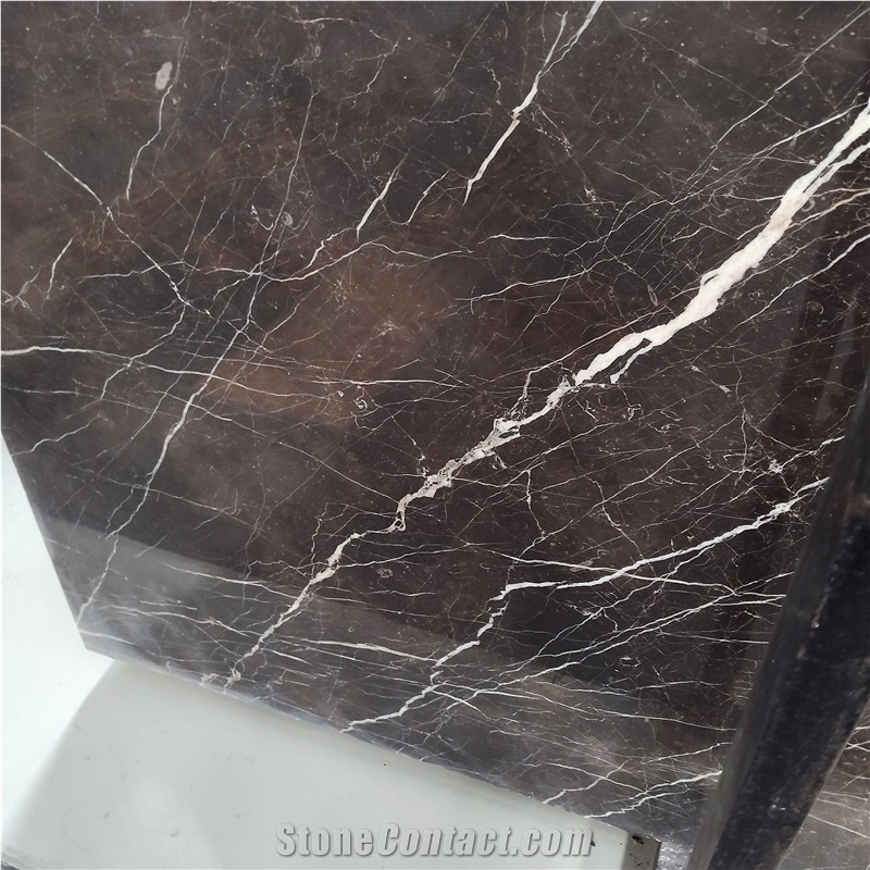 Kungfu Stone Gold Inlaid With Jade Brown Marble Slabs
