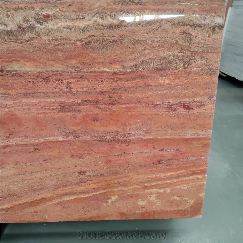 Kungfu Stone Iran Red Travertine Slabs Wholesale