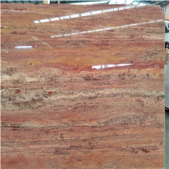 Kungfu Stone Iran Red Travertine Slabs Wholesale