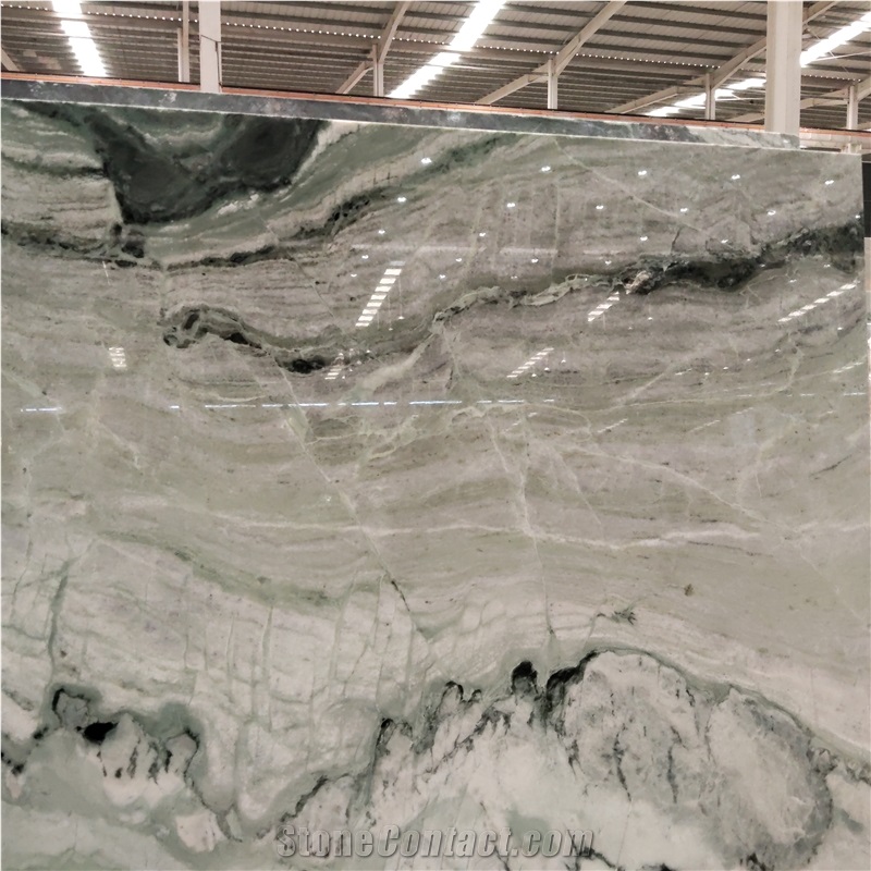 Kungfu Stone Panda Green Marble Slabs