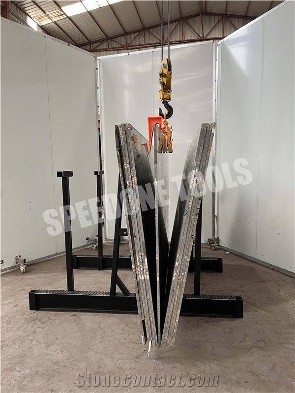 H Steel A-Frame Rack For Granite Mable Quartz Slabs