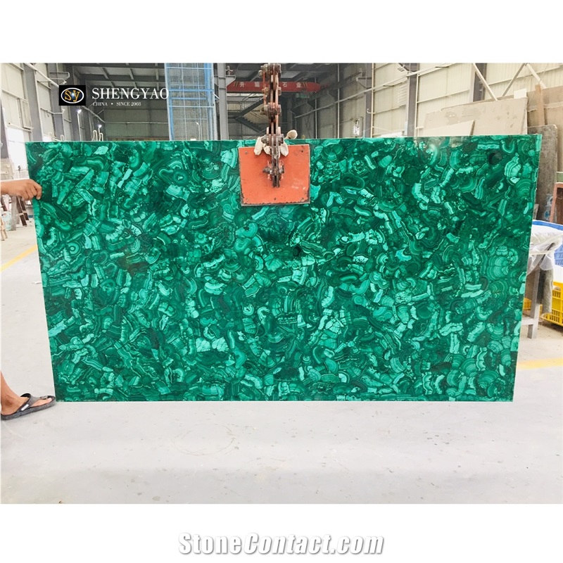 Large Size Green Malachite Semiprecious Stone Slabs