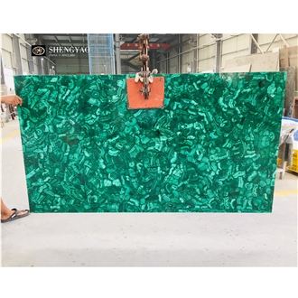 Large Size Green Malachite Semiprecious Stone Slabs