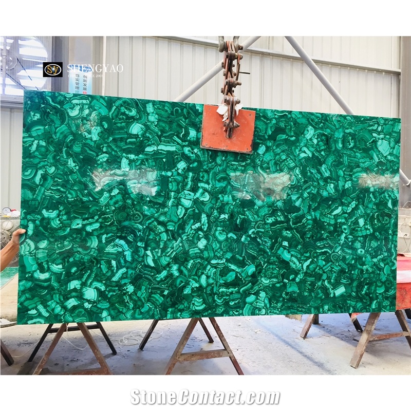Large Size Green Malachite Semiprecious Stone Slabs