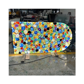 Wholesale Colorful Translucent Agate Semiprecious Stone Slab