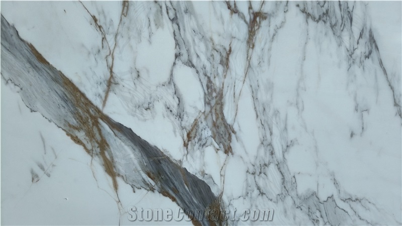 Artificial Calacatta Gold Printed Quartz Slabs