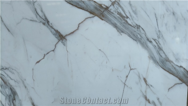 Artificial Calacatta Gold Printed Quartz Slabs