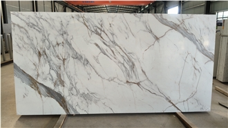 Artificial Calacatta Gold Printed Quartz Slabs