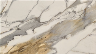 Calacatta Gold Printed Quartz Slabs Factory