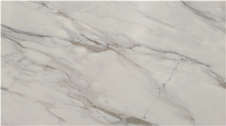 Full Body 3D Printed White Calacatta Quartz Slabs