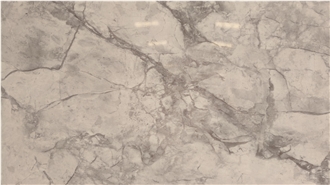 Marble Effect Full Body Grey Printed Quartz Slabs