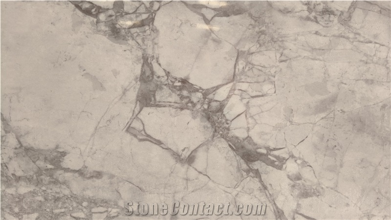 Marble Effect Full Body Grey Printed Quartz Slabs