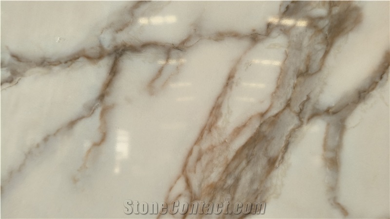 Printed Calacatta Gold Quartz Slabs