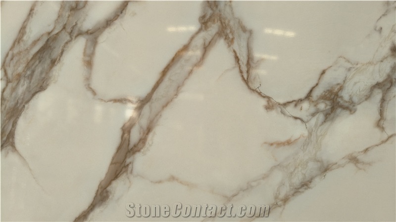 Printed Calacatta Gold Quartz Slabs