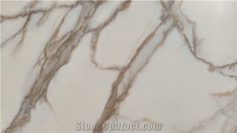 Printed Calacatta Gold Quartz Slabs