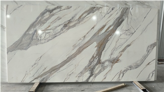 Printed Calacatta Quartz Slabs