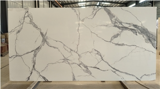 Printing Full Body Calacatta Quartz Slabs