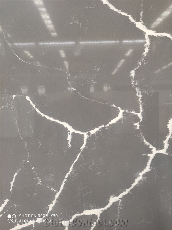 1415 Calacatta Quartz Slabs Black Stone