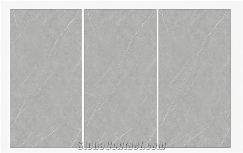 Armani Light Grey Glossy Polished Sintered Stone Slabs