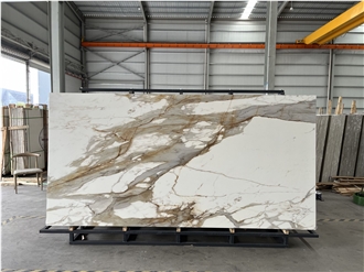 Gold-Green Shadow Sintered Stone Matte Slabs