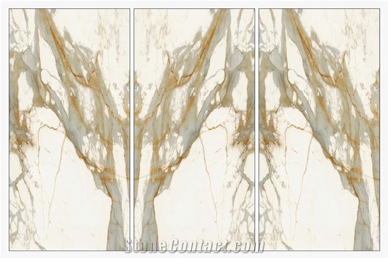 Gold-Green Shadow Sintered Stone Matte Slabs