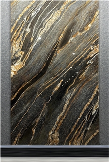 Golden Silk Polished Sintered Stone Slabs With 3200*1600*12Mm