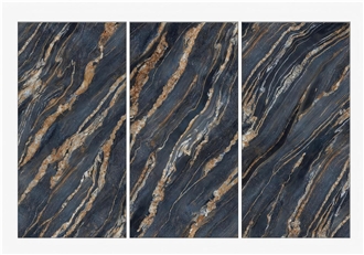 Golden Silk Polished Sintered Stone Slabs With 3200*1600*12Mm