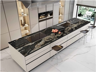 Golden Silk Sintered Stone Slabs JPA1632CY0015N Black
