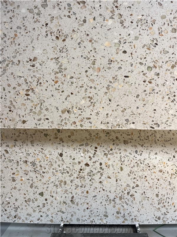 Light Transmitting Beige Terrazzo Slabs