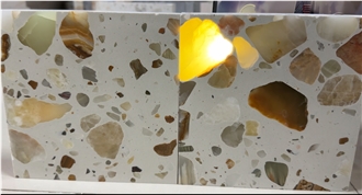 Light Transmitting Terrazzo  Bathroom Tiles Terrazzo Wall