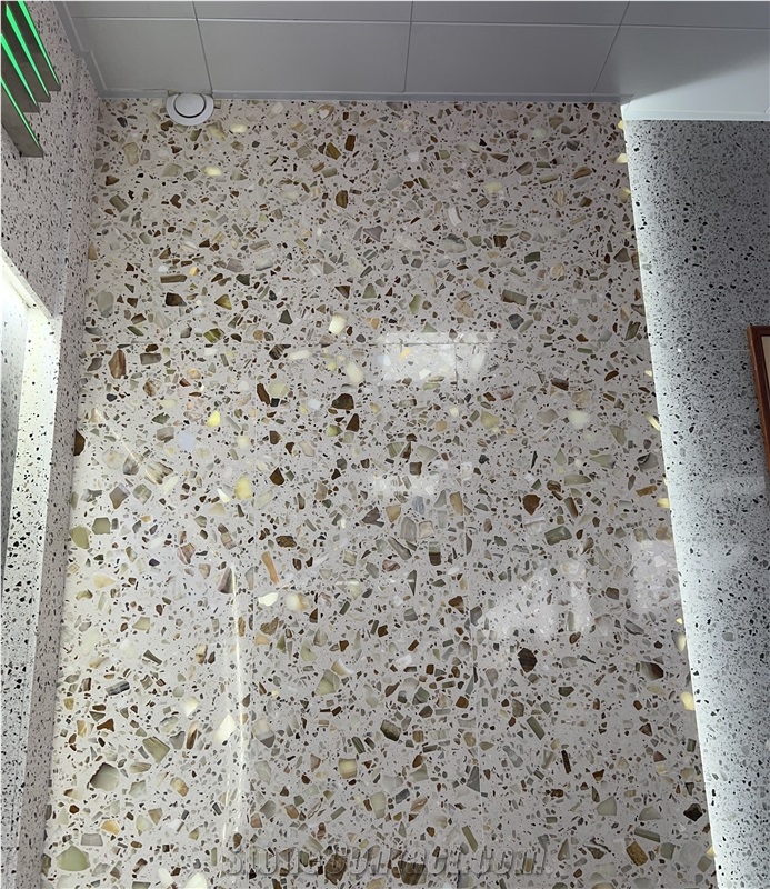 Light Transmitting Terrazzo Tile Slab  Cement Wall And Floor Tiles