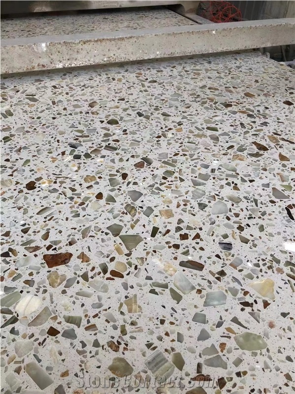 Light Transmitting Terrazzo Tile Slab  Cement Wall And Floor Tiles