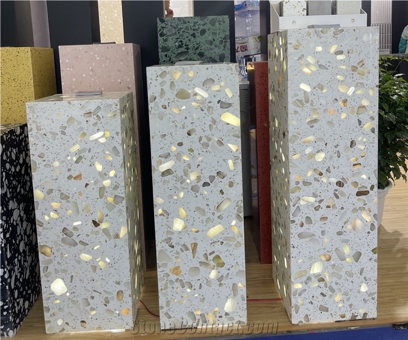 Light Transmitting Terrazzo Translucent Terrazzo Pedestal Columns