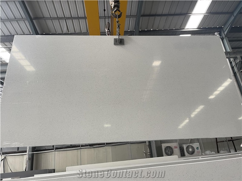 White Galaxy Quartz Sparkle Shinny White Quartz Slabs
